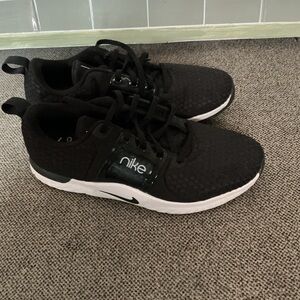 Nike women’s  Black Sneakers with White Soles